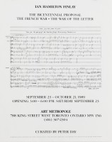 The Bicentennial Proposal: The French War: The War of the Letter (Poster)