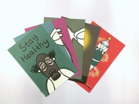 Mr. Papaya - postcard set + mask 