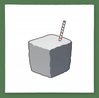 Rock with a straw