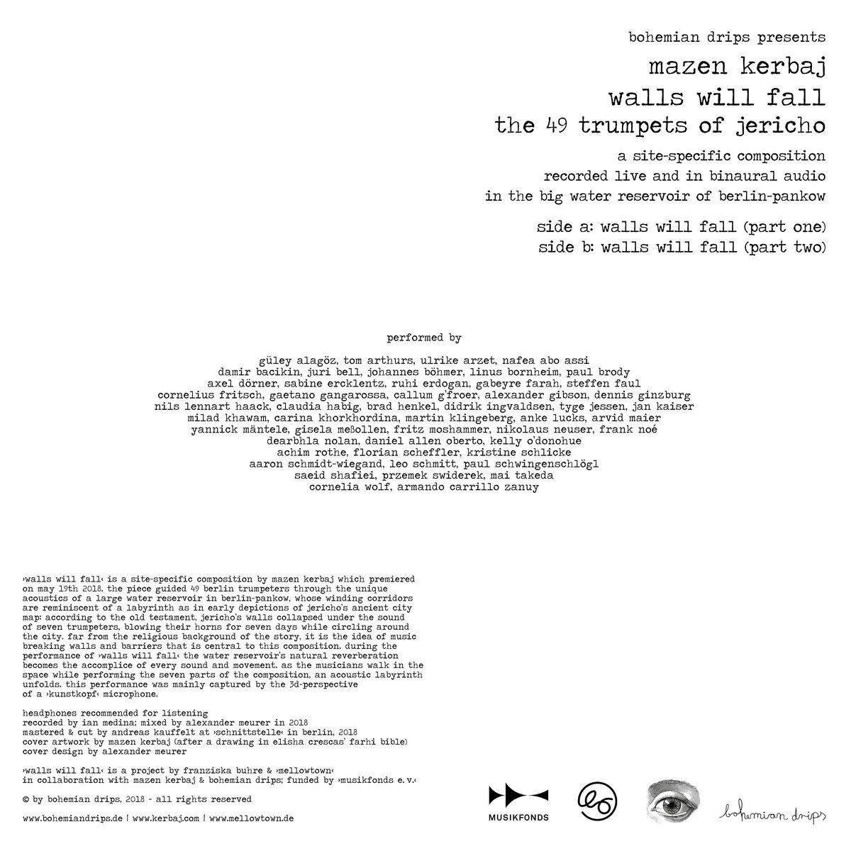 Walls Will Fall The 49 Trumpets of Jericho Mazen Kerbaj bohemian drips