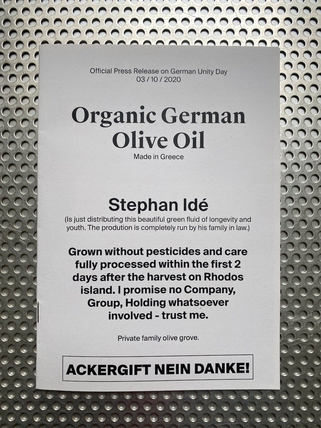 German Organic Olive Oil Stephan Idé
