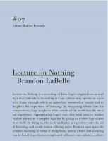 Lecture on Nothing