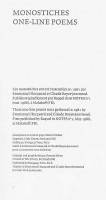 MONOSTICHE / ONE-LINE POEMS