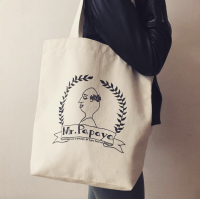 Mr. Papaya tote bags