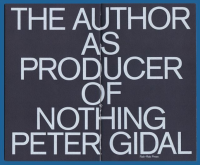 The Author As Producer Of Nothing