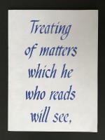 Treating of matters which he who reads will see, and he who listens to them, when read, will hear.