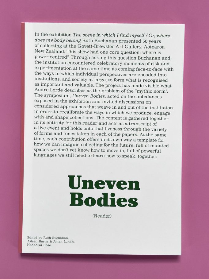 uneven-bodies-a-reader-ruth-buchanan-aileen-burns-johan-lundh-hanahiva-rose-eds-govett-brewster-art-gallery-9781988543093-1